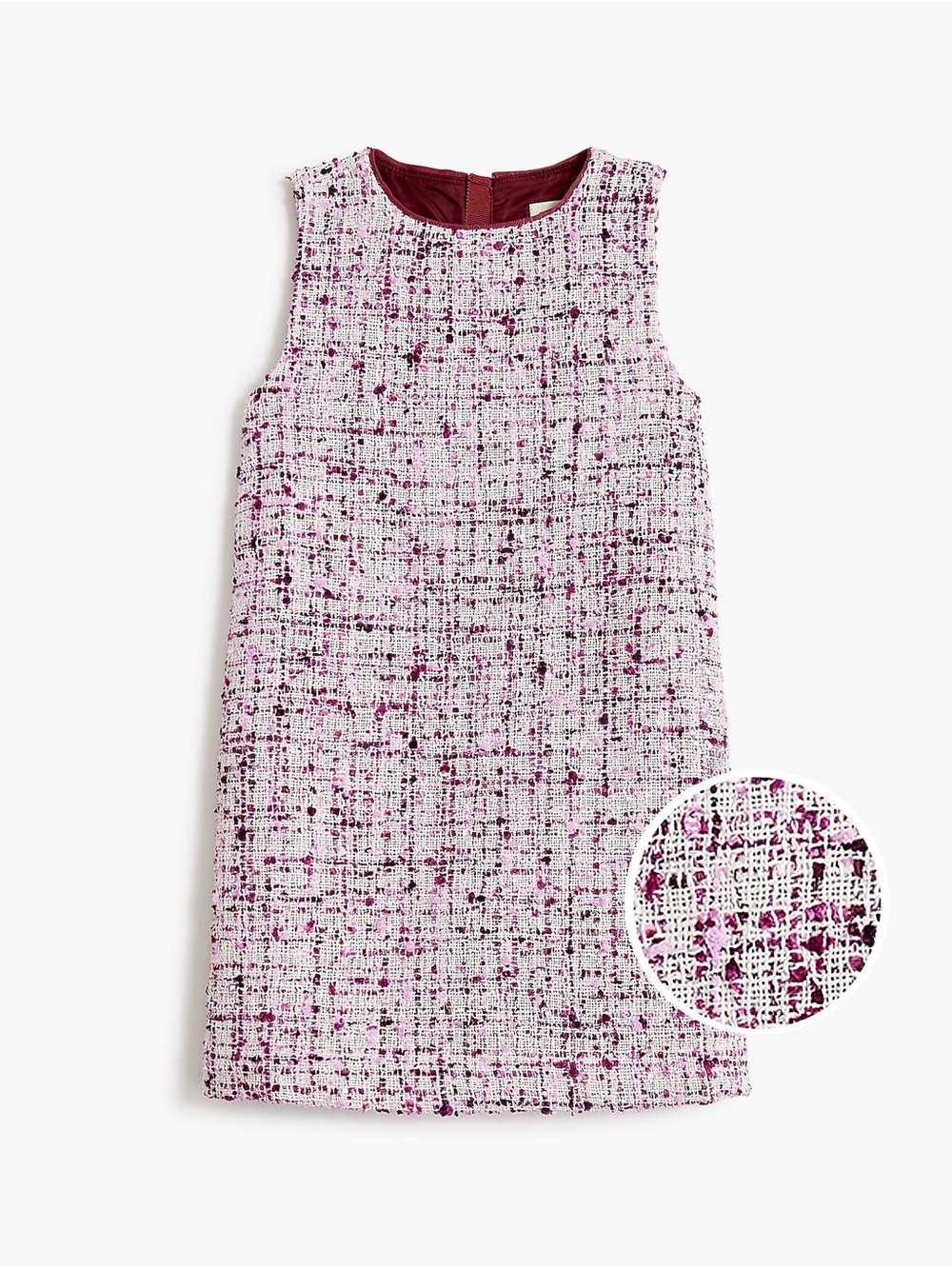Crewcuts by J.Crew Girls’ Girly Tweed Shift Dress Pink Burgundy Size 10 - Picture 11 of 11